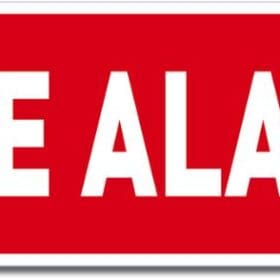 2-80 Fire Alarm Wide Red Sign Wall Window Car Vinyl Sticker