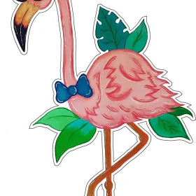 Dapper Gentleman Flamingo Dressed Up For Night Party With Hat And Black Stylish Sunglasses Trendy Hybrid Animal Art Vinyl Sticker