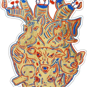 Big Heart With Animals And Plants Love All Earth Creatures Art Vegetarian Idea Vegan Design Vinyl Sticker