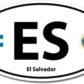 3-40 El Salvador ES Euro Color Oval Black Wall Window Car Sticker