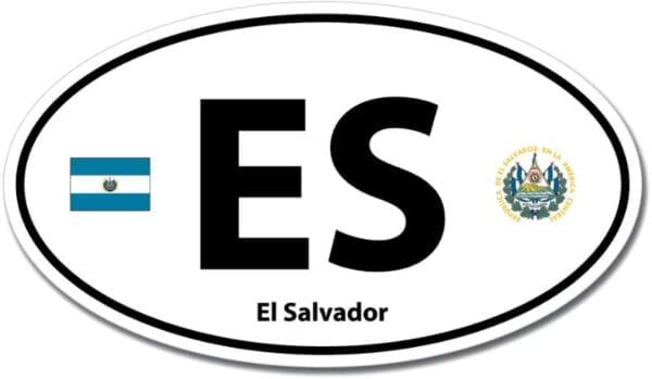 3-40 El Salvador ES Euro Color Oval Black Wall Window Car Sticker