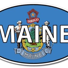 3-40 Maine State Oval Flag Wall Window Car Vinyl Sticker