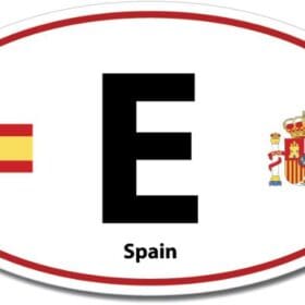 3-40 Spain E Euro Color Oval Red Wall Window Car Sticker