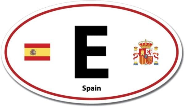 3-40 Spain E Euro Color Oval Red Wall Window Car Sticker