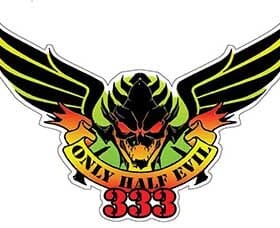 333 Only Half Evil Skull Wings Vinyl Sticker