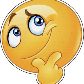 Pondering Emoji Emoticon Symbol Thoughtful Face Reflective Expression Digital Icon Modern Communication Visual Language Tech Culture Unique Art vinyl sticker