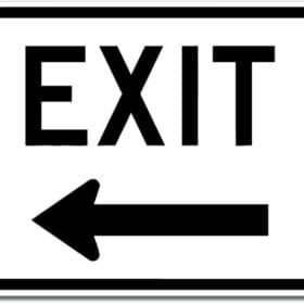 6 Exit Left Arrow Black Sign Wall Window Car Vinyl Sticker