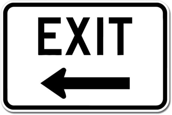 6 Exit Left Arrow Black Sign Wall Window Car Vinyl Sticker