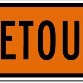 6 Street Detour Sign Wall Window Car Vinyl Sticker