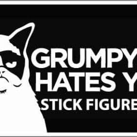 6x3 Grumpy Cat Hates Your Stick Figure Family