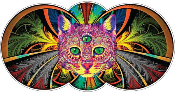 Abstract Psychedelic Cat Hypnosis Kitty vinyl sticker
