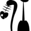 Abstract Cat Silhouette Fish Skeleton Cut Out Vinyl Decal