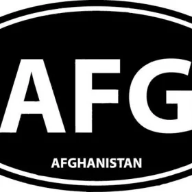 Afghanistan AFG Euro Oval Black Wall Window Car Sticker