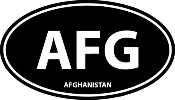 Afghanistan AFG Euro Oval Black Wall Window Car Sticker