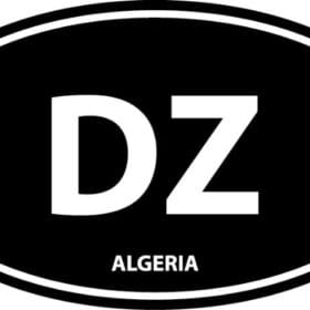 Algeria DZ Euro Oval Black Wall Window Car Vinyl Sticker Decal