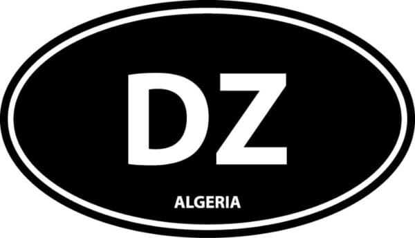 Algeria DZ Euro Oval Black Wall Window Car Vinyl Sticker Decal