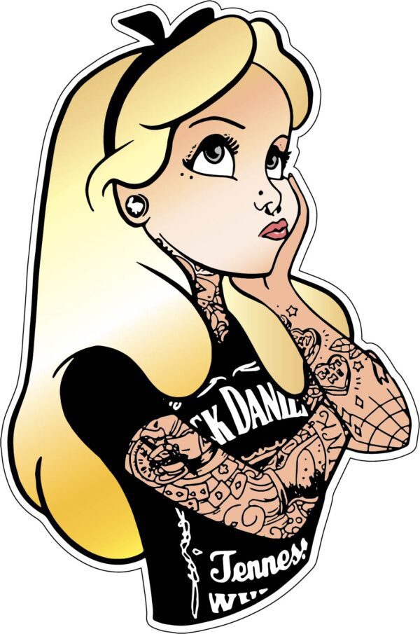 Alice-in-Wonderland-Cartoon-Tattoo-Girl-vinyl-sticker