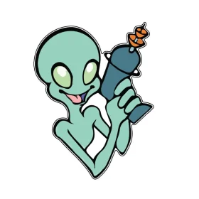 Alien-With-A-Gun-UFO-vinyl-sticker