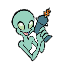 Alien-With-A-Gun-UFO-vinyl-sticker