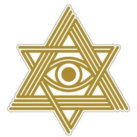 All-Seeing Eye Magen David Star Of David Jewish Symbol Hexagonal Design Spiritual Art Sacred Synagogue Geometry Ancient Mystical Judaica Kabbalistic Teaching Symbol vinyl sticker