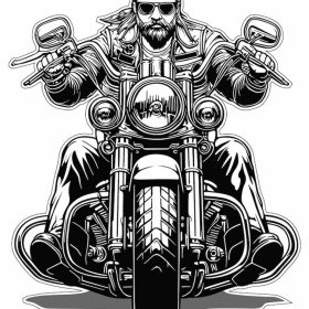 American Biker Freedom Rider Motorcycle Heavy Metal Bold Black Vintage Rebel Road Art vinyl sticker