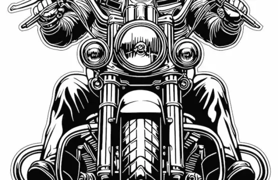 American Biker Freedom Rider Motorcycle Heavy Metal Bold Black Vintage Rebel Road Art vinyl sticker