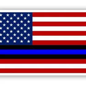 American Flag With Thin Blue Line USA Law Enforcement Vinyl Sticker