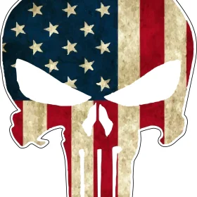 Punisher Skull America Flag proof vinyl sticker