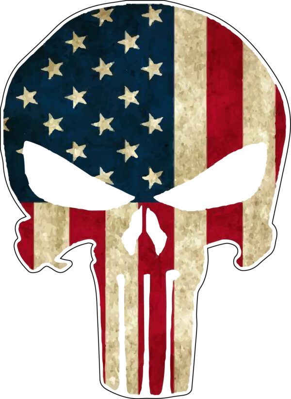 Punisher Skull America Flag proof vinyl sticker