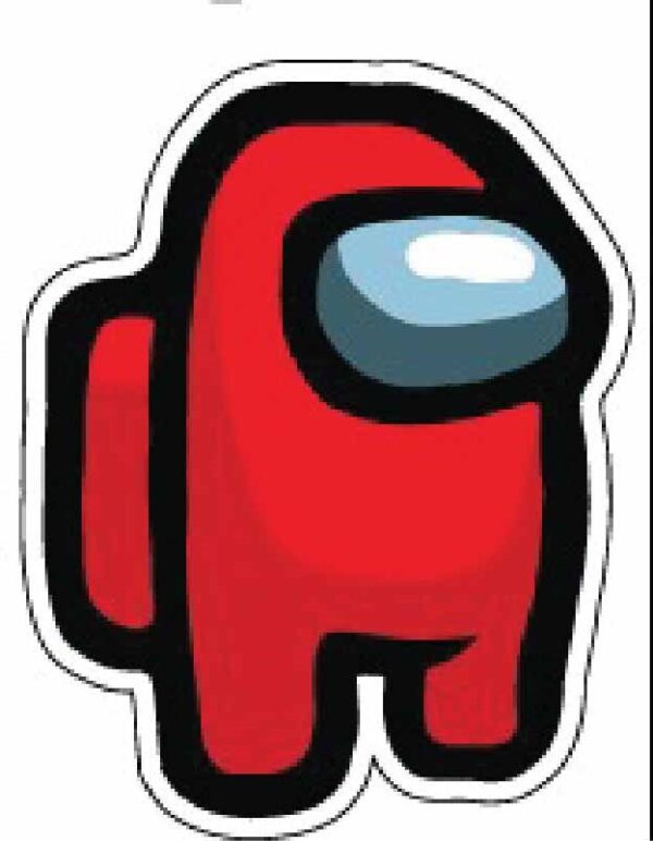 Amoung Us Red Imposter Online Multiplayer Game Vinyl Sticker