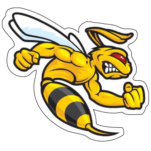 Angry Bee hornet Attack Printed Vinyl Sticker - AG Design