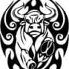Angry Bull Tribal Style Cut Out Vinyl Decal