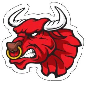 Angry Red Bull flames Attack 4X4 Truck Helmet Racing Power Printed Vinyl Sticker