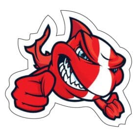 Angry Shark Bite Diving Diver Scuba flag Printed Vinyl Sticker