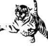Angry Tiger Jumping Cut Out Vinyl Decal