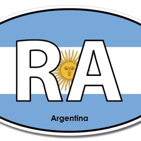 Argentina Oval Euro Flag Wall Window Car Vinyl Sticker Decal