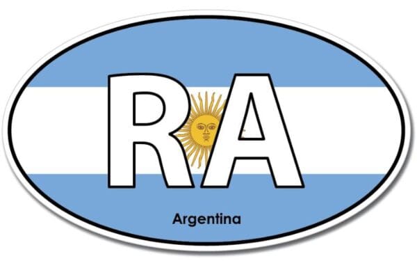 Argentina Oval Euro Flag Wall Window Car Vinyl Sticker Decal