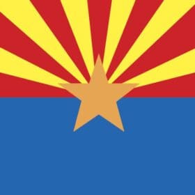 Arizona State Flag Cut to Arizona Shape Vinyl Sticker