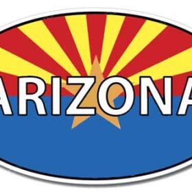 Arizona State Titled Oval Flag Wall Window Car Sticker