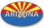 Arizona State Titled Oval Flag Wall Window Car Sticker