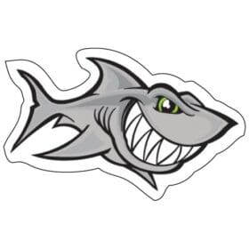 Aungry Shark Scuba jaws smile dive Printed Vinyl Sticker