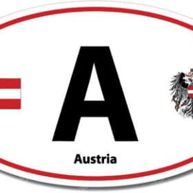 Austria A Euro Color Oval Red Wall Window Car Sticker