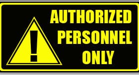 Authorized Personnel Only Sign Printed Vinyl Sticker