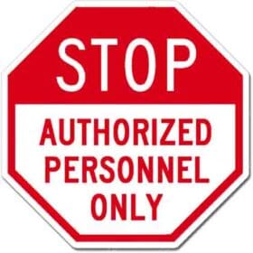 Authorized Personnel Only Stop Sign Wall Window Vinyl Sticker
