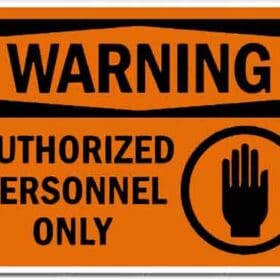 Authorized Personnel Only Warning Sign Wall Vinyl Sticker