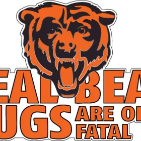 Real Bear Hugs Are Often Fatal Featuring Chicago Bears Logo vinyl sticker