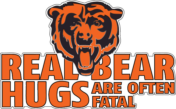 Real Bear Hugs Are Often Fatal Featuring Chicago Bears Logo vinyl sticker Real Bear Hugs Are Often Fatal Featuring Chicago Bears Logo vinyl sticker