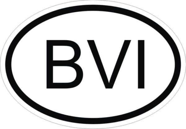 BVI BRITISH VIRGIN ISLANDS COUNTRY CODE OVAL STICKER.JPG