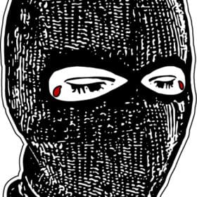 Bandit Blood Crying Crook Ski Mask Goth Criminal Tattoo Drawing vinyl sticker