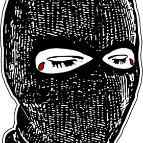 Bandit Blood Crying Crook Ski Mask Goth Criminal Tattoo Drawing vinyl sticker